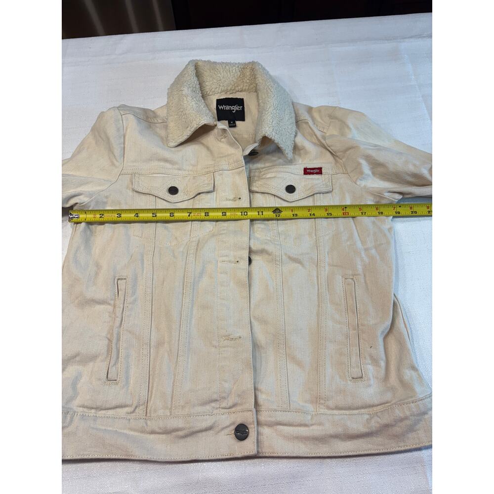 Wrangler Trucker Cream Jacket with Sherpa Collar Size M - Picture 7 of 11